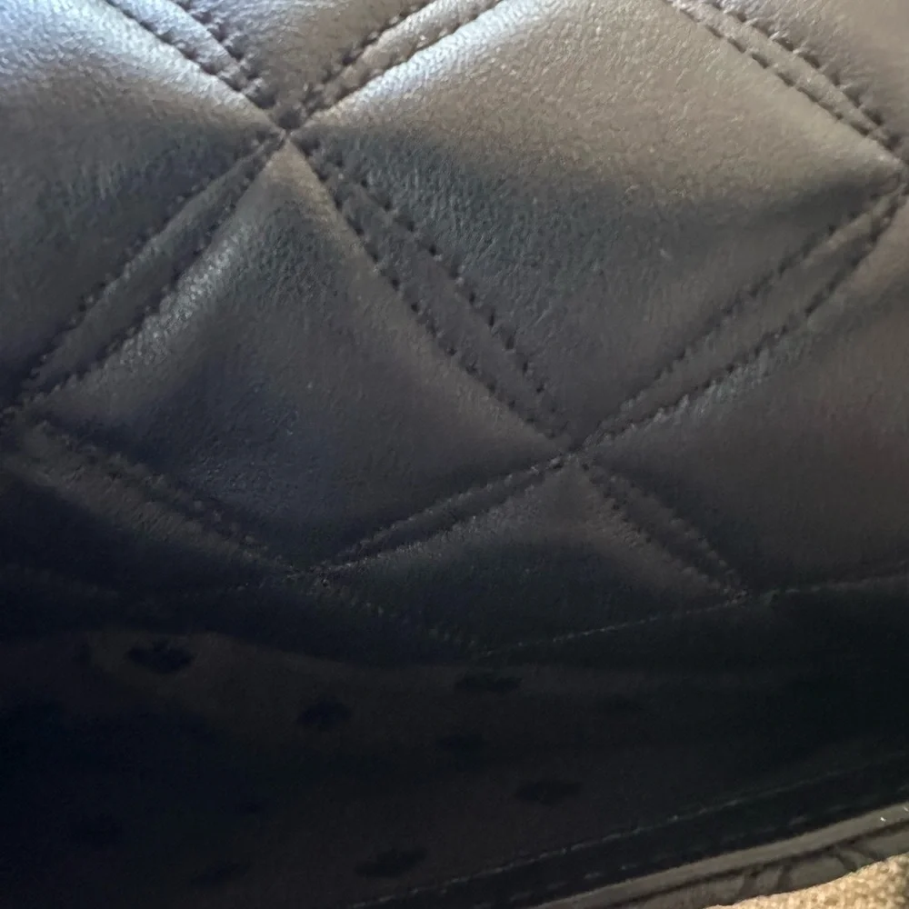 Kate Spade Diamond Black Quilted Top Handle Satchel - Crossbody & Pearl Charm